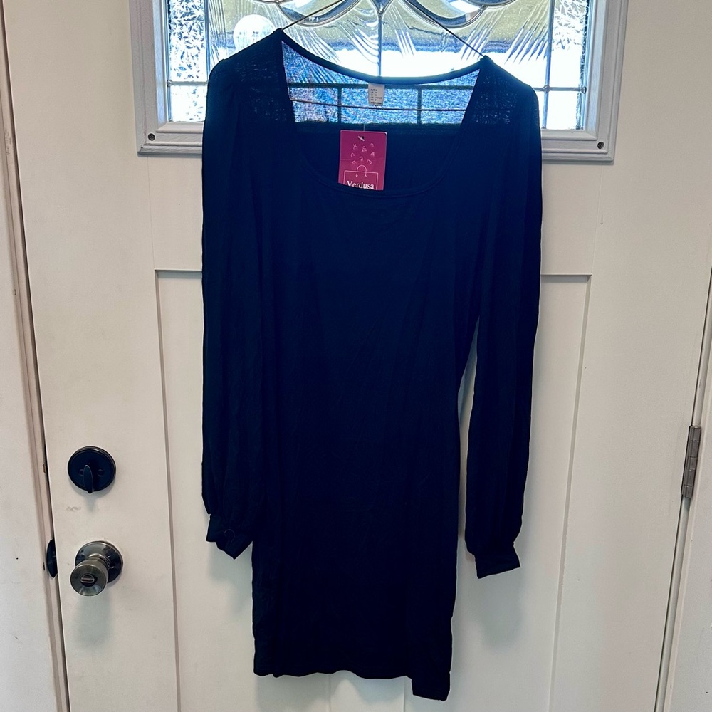 Women's Black Long Sleeve Mini Dress (960)